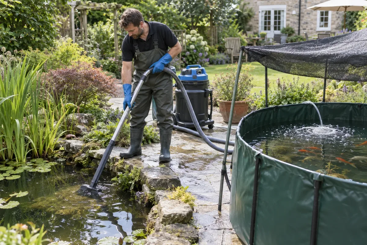 Pond cleaning work