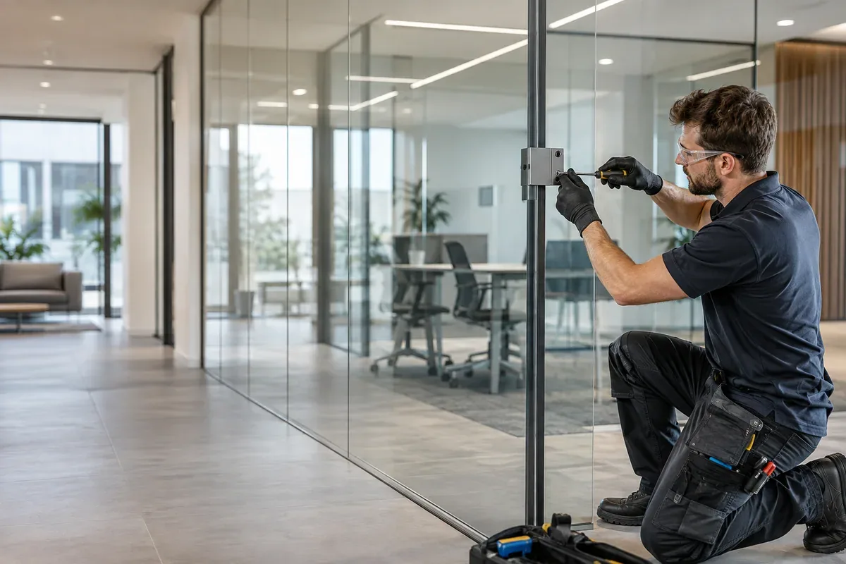Glass Partition Repair carried out by a professional glazier