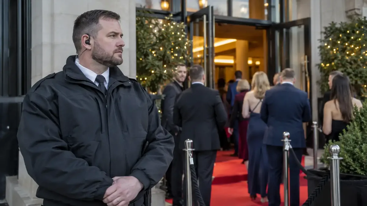 Security staff at a managed public event.